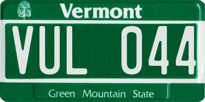 VT license plate VUL044