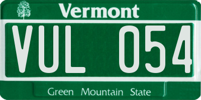 VT license plate VUL054