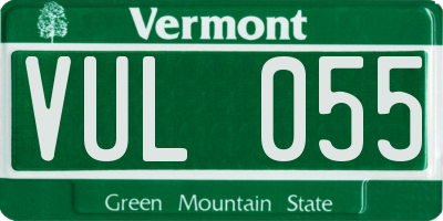 VT license plate VUL055