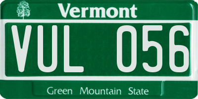 VT license plate VUL056