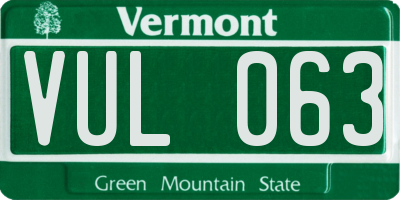 VT license plate VUL063