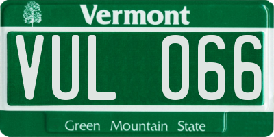 VT license plate VUL066