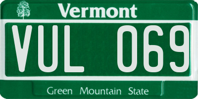 VT license plate VUL069
