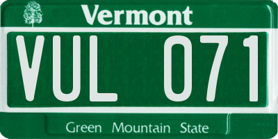 VT license plate VUL071