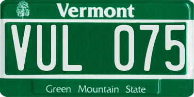 VT license plate VUL075