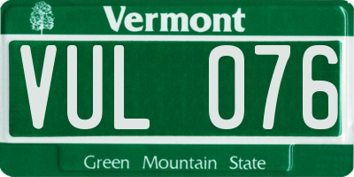 VT license plate VUL076