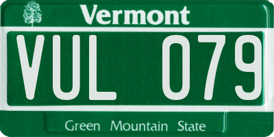 VT license plate VUL079