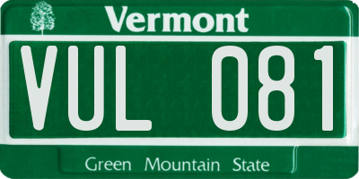 VT license plate VUL081