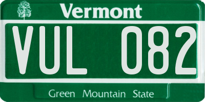 VT license plate VUL082
