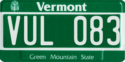VT license plate VUL083