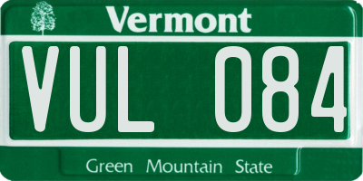 VT license plate VUL084