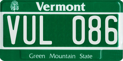 VT license plate VUL086