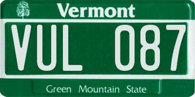 VT license plate VUL087