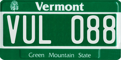 VT license plate VUL088
