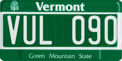 VT license plate VUL090