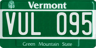 VT license plate VUL095