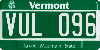 VT license plate VUL096