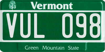 VT license plate VUL098