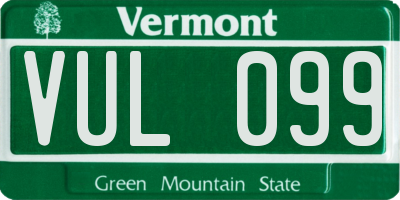 VT license plate VUL099