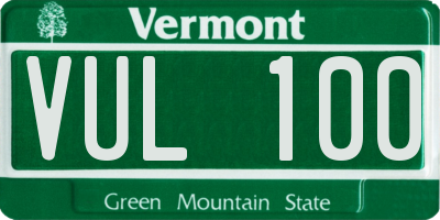 VT license plate VUL100
