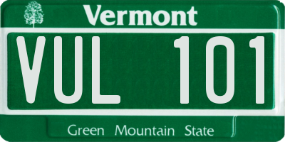 VT license plate VUL101
