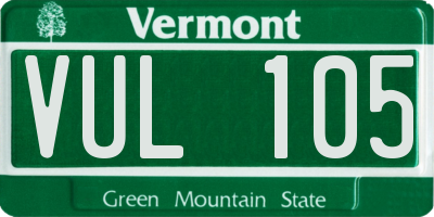 VT license plate VUL105