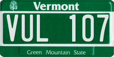 VT license plate VUL107