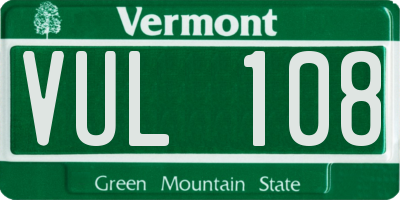 VT license plate VUL108