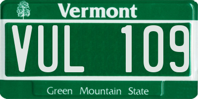 VT license plate VUL109