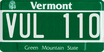 VT license plate VUL110