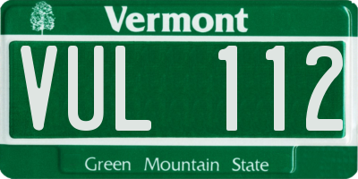 VT license plate VUL112
