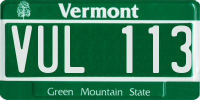 VT license plate VUL113