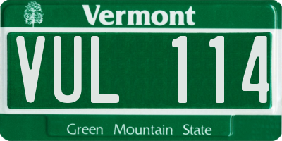 VT license plate VUL114