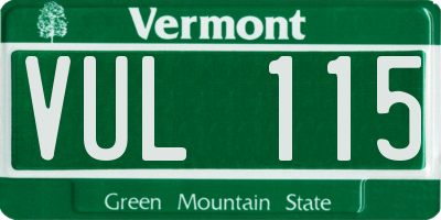 VT license plate VUL115