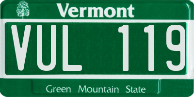 VT license plate VUL119
