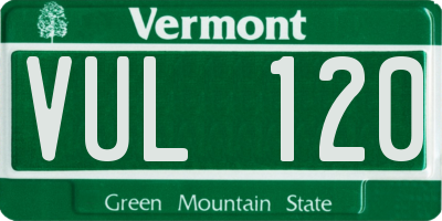 VT license plate VUL120