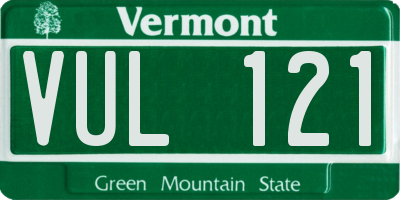 VT license plate VUL121