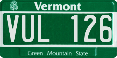 VT license plate VUL126