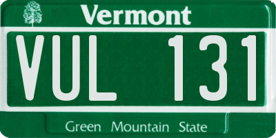 VT license plate VUL131