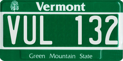 VT license plate VUL132