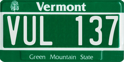 VT license plate VUL137