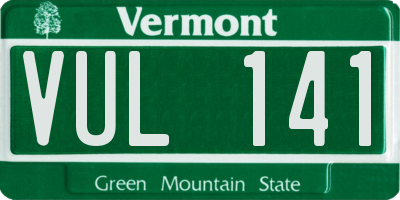 VT license plate VUL141