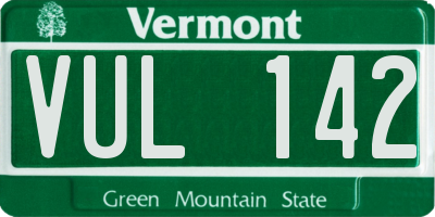VT license plate VUL142