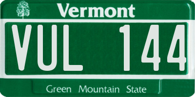VT license plate VUL144
