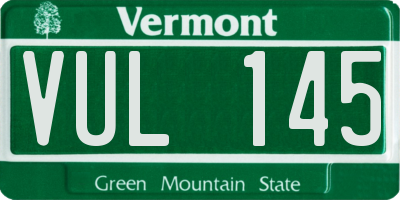 VT license plate VUL145