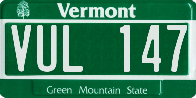 VT license plate VUL147
