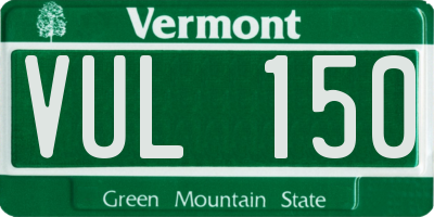 VT license plate VUL150