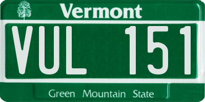 VT license plate VUL151