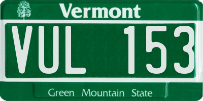 VT license plate VUL153
