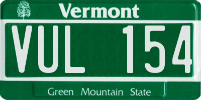 VT license plate VUL154